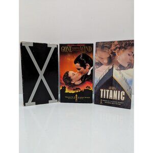 VHS Tapes Box Sets Malcolm X, Gone With The Wind & Titanic Read